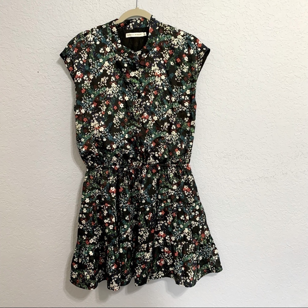 Rebecca Minkoff Ollie Tiered Black Floral Dress